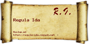 Regula Ida névjegykártya